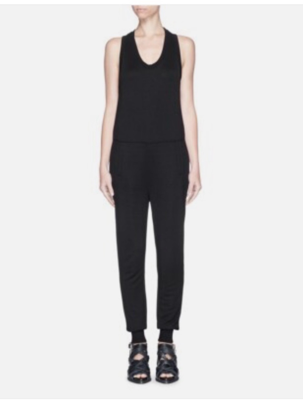 T by Alexander Wang Women's Black Sleeveless Jumpsuit